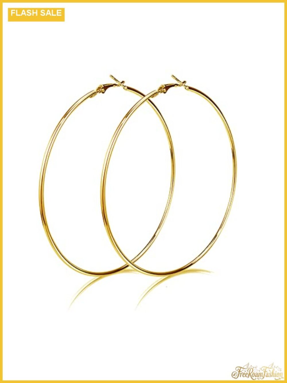 100mm 14K Yellow Gold Stainless Steel Large Hoop Earrings Hypoallergenic